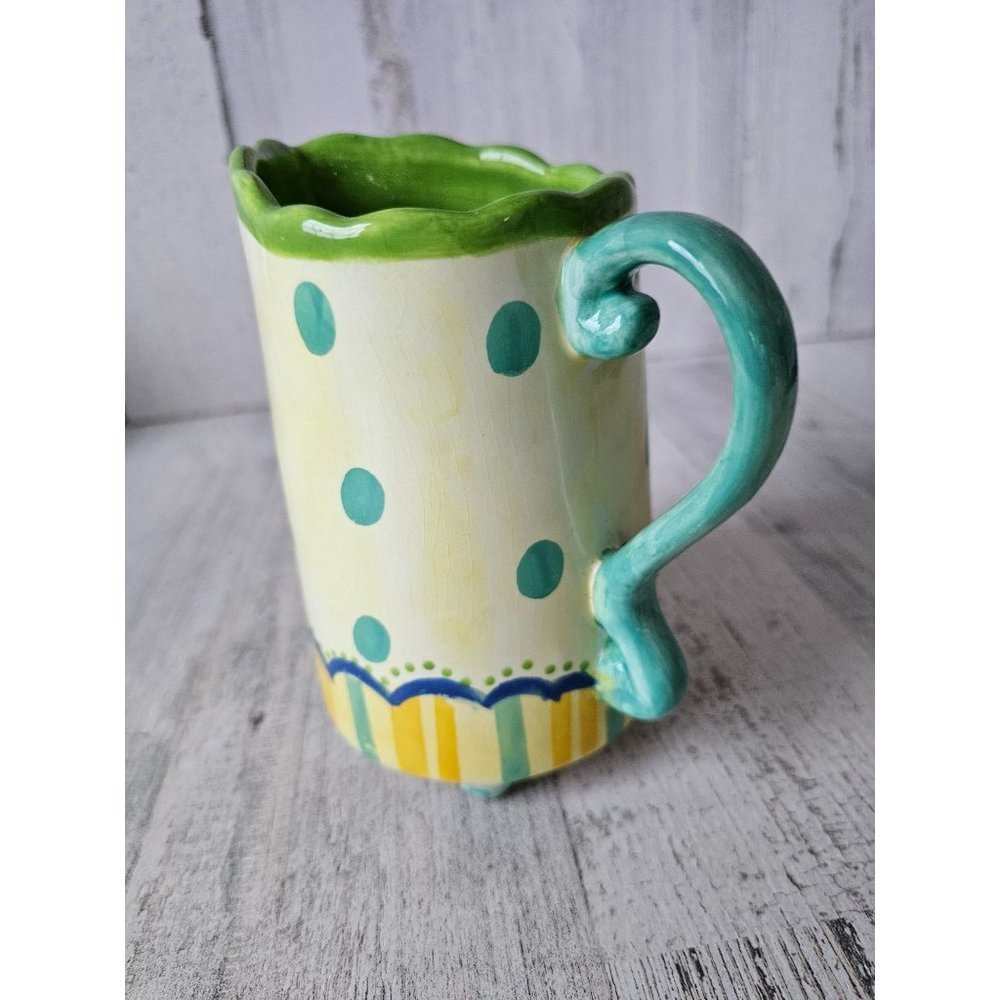 Cupcakes cartwheels mini creamer jug hodges‎ vintage polka dot green whimsical